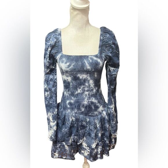 LoveShackFancy Cedria Dress Hand Dyed Midnight - Picture 2 of 5